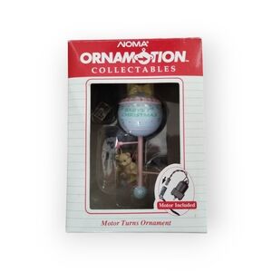 VINTAGE NOMA REVOLVING MOTION ORNAMENT BABYS 1ST CHRISTMAS MOBILE BABY RATTLE